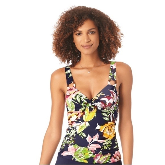 Anne Cole Women's Tropical Bloom
Twist Front Tankini Swim Top Size 34C/36B New - Picture 4 of 12